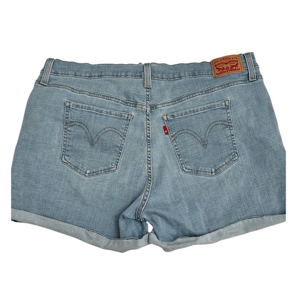 Levi's Strauss Denim Shorts Women's Size 34 Mid Rise Cuffed Stretchy Summer - Picture 3 of 11